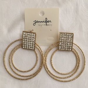NWT Rhinestone Hoop Earrings